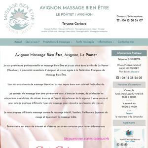 Création du site internet : www.avignonmassagebienetre.com