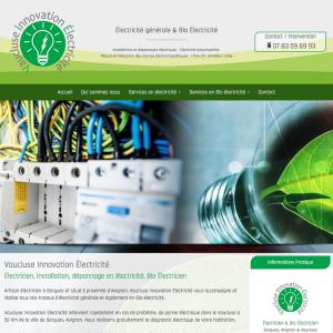Création du site internet : www.vaucluse-innovation-electricite.fr